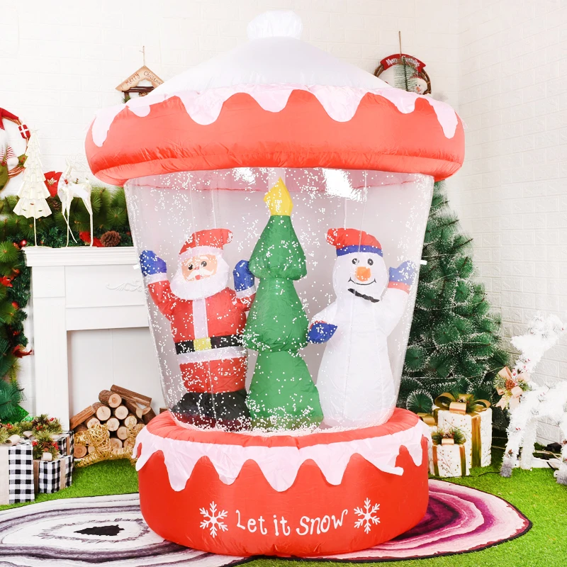 

1.8m Christmas Decoration Inflatable Hot Air Balloon Snowflake Santa Snowman Inflatable Toy Outdoor Garden New Year Party Decor