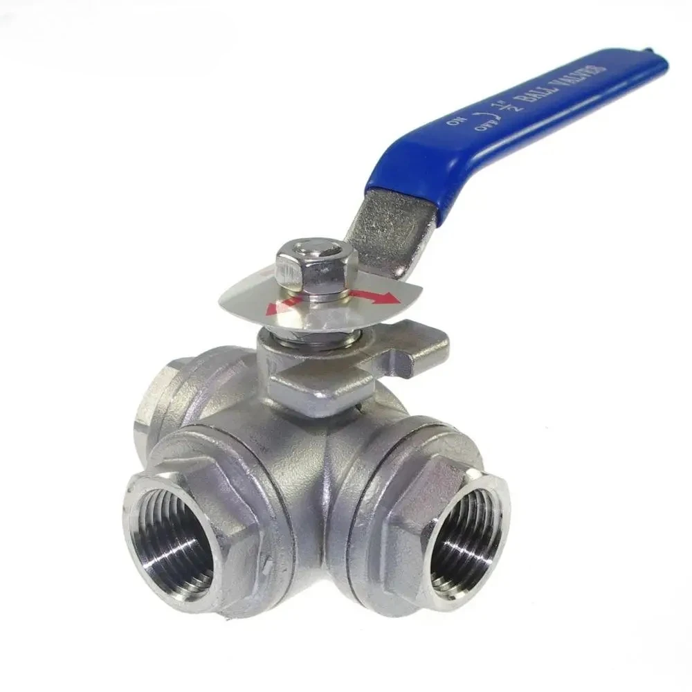 1pc SS304 Stainless Steel Ball Valve Female Thread 3/4 1/2 T L Port 3 Three Way proportional valve solenoid