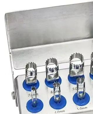 

8 шт., стоматологическая резка, трепанные боры, имплантат, кость, трепан, дрель, стоматологический инструмент, посадка, низкий наконечник