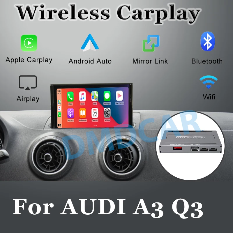 Mobile phone and car wireless connection decoder For AUDI A3 Q3 MMI system multimedia Original Screen Update