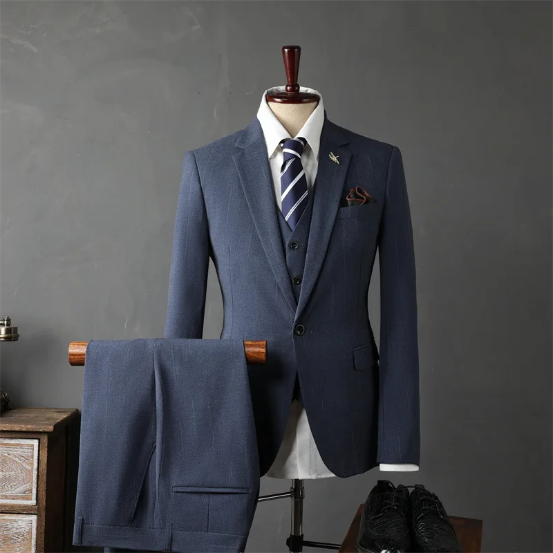 Men's three piece casual business groom suit175