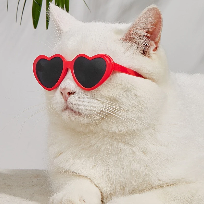 Cute Heart Pet Dog Cat Sunglasses Sun Flower Glasses for Puppy Kitty Pets Funny Eyewear Photos Props Pet Beauty Accessories