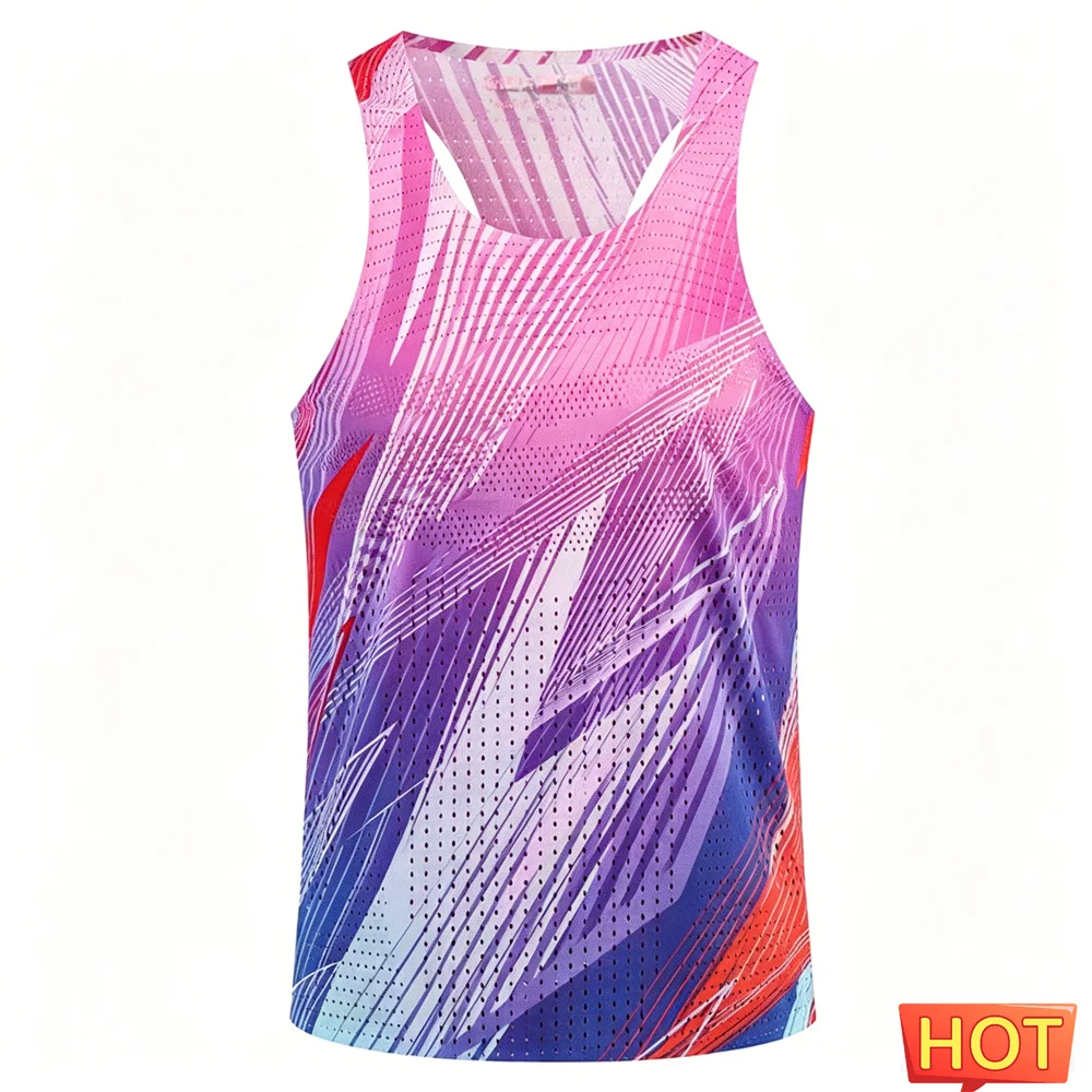 Outdoor Men's Running Vest Track and Field Sports T-Shirt Ultra Light Speed Drying Sports Fitness Sleeveless Shirt Mens Sports V
