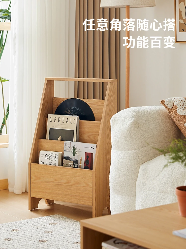 

Miyoku Magazine Rack, Vintage Coffee Shop, Small Bookshelf, Internet celebrity wabi-**** record storage, Sofa side shelf