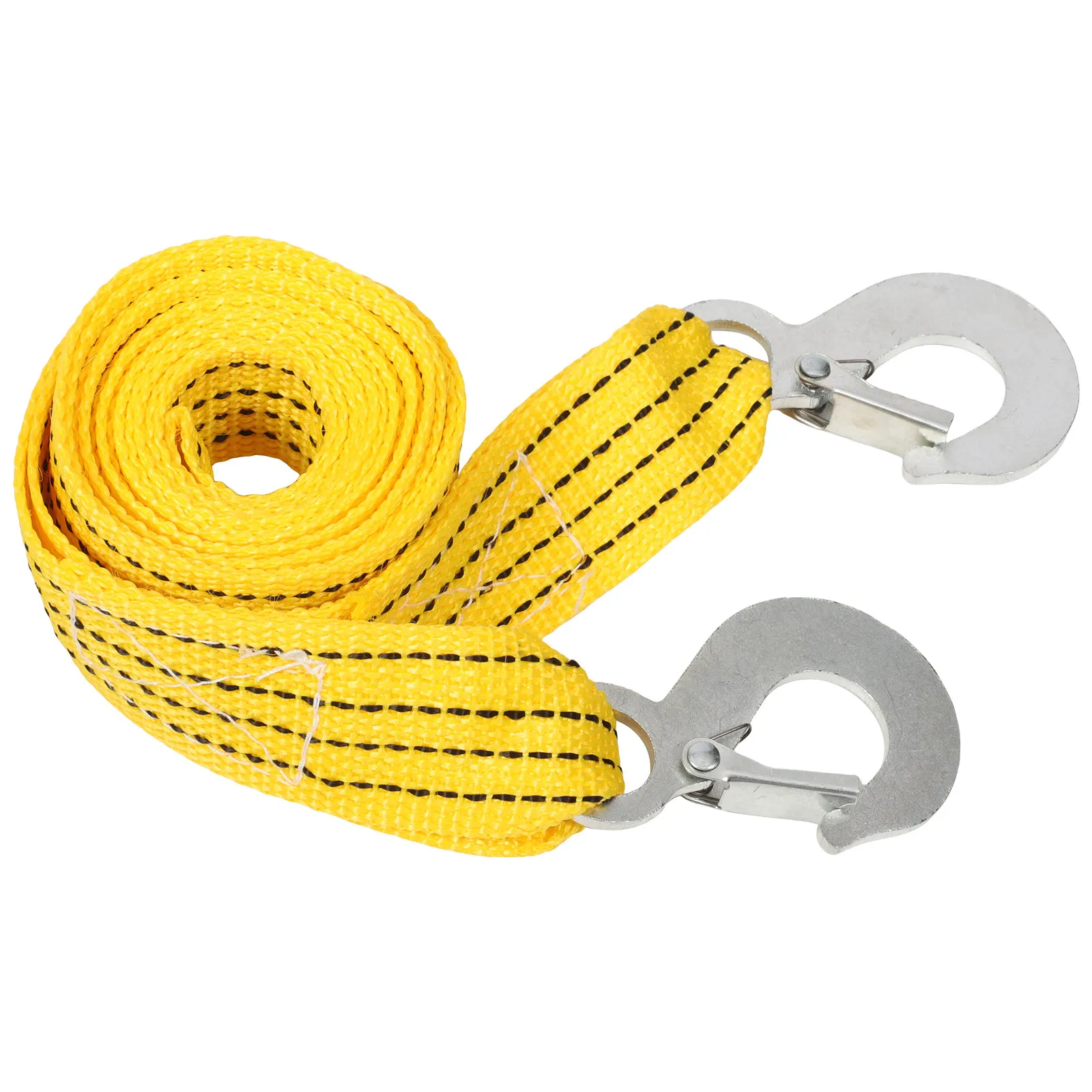 Nylon Car Trailer Rope Durable Yellow Double Thick Forged Eagle Hook Practical Outdoor Sturdy Winch Rope Nylon Car Trailer