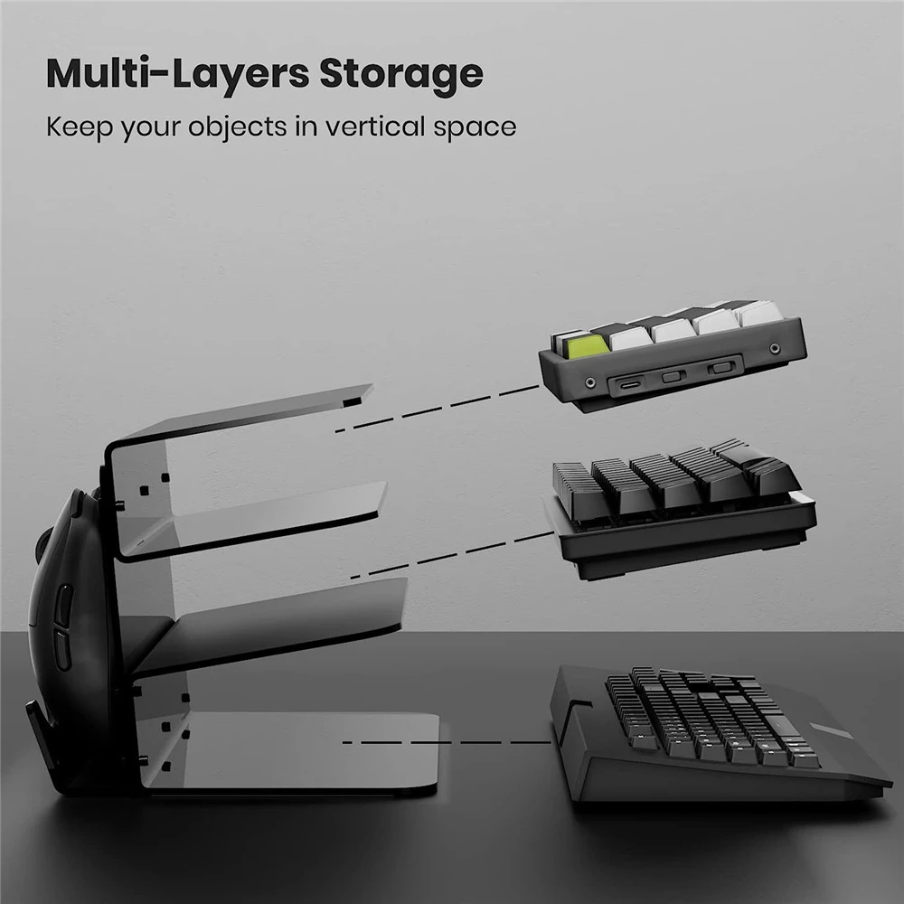 Imagem -02 - Série Teclado Acrílico e Mouse Organizador Prateleira Leve Ferramenta de Armazenamento para Sala de Estudo e Exposição 3