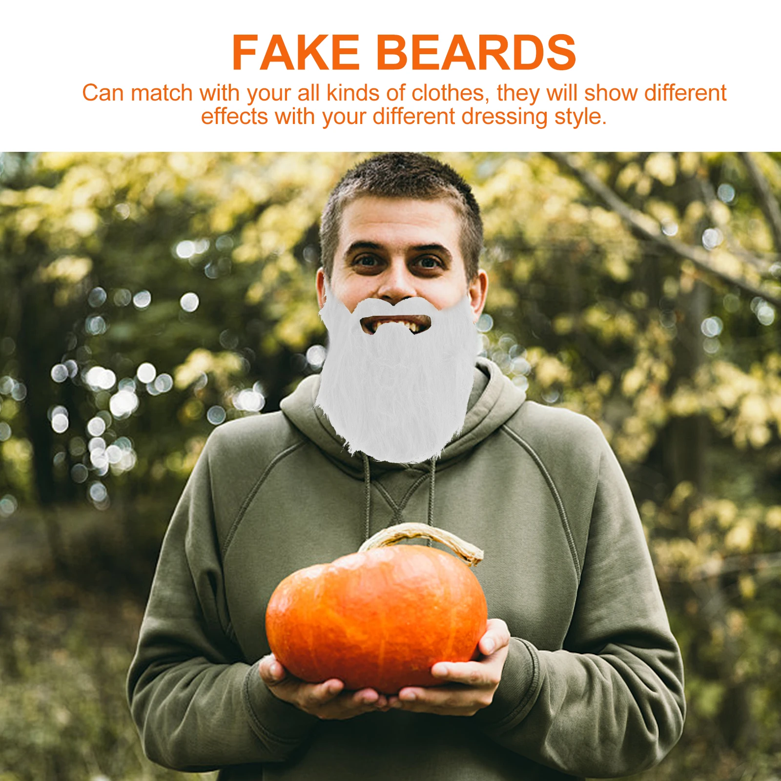 4 pezzi di barba finta puntelli barbe di Halloween baffi artificiali per il viso per costume uomo falso verde