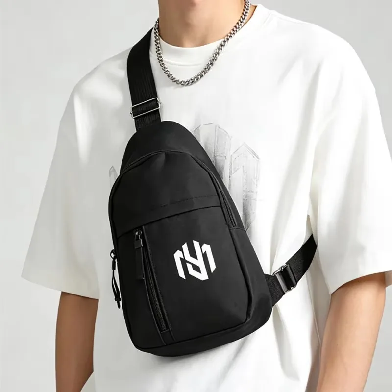 Mens Bag Fashion Chest Bags Crossbody Bag Waist Pack Messenger Pack Male White Letter Pattern Series Shoulder Sling Bag Wateroof