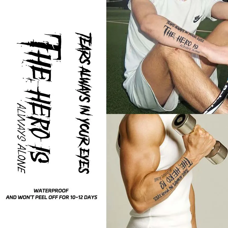 

Тема героя, английские татуировки, наклейки, травяной сок, водонепроницаемые женские запястья, прочные поддельные татуировки, мужские ноги, руки, искусственная татуировка, Adesivos