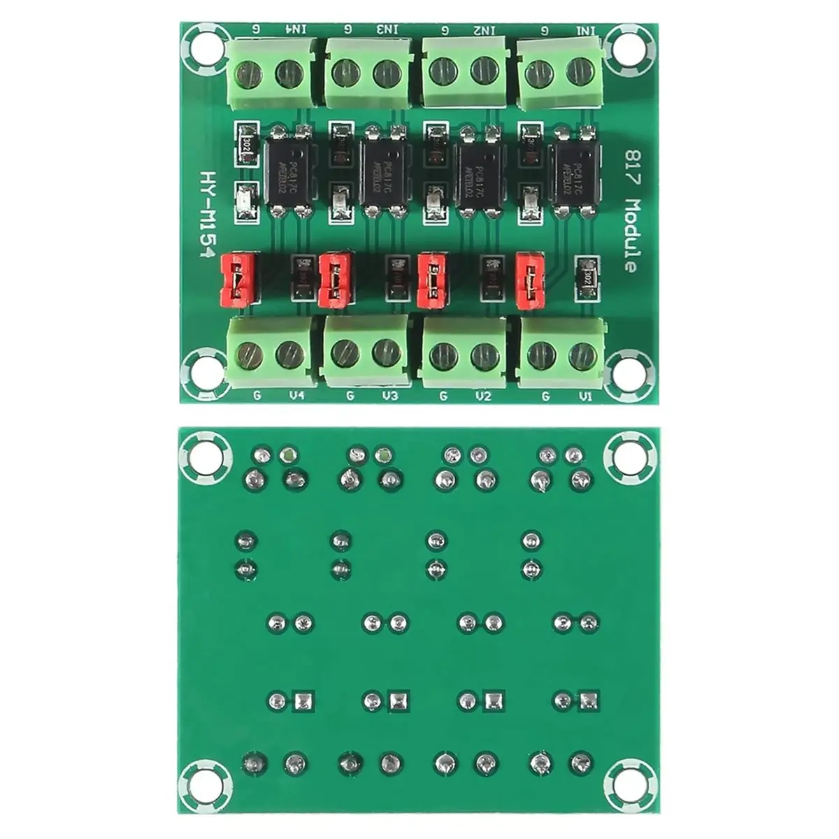 4Pcs PC817 4-Channel Optocoupler Isolation Module, 3.6-30V Photoelectric Isolation Voltage Converter Adapter Board