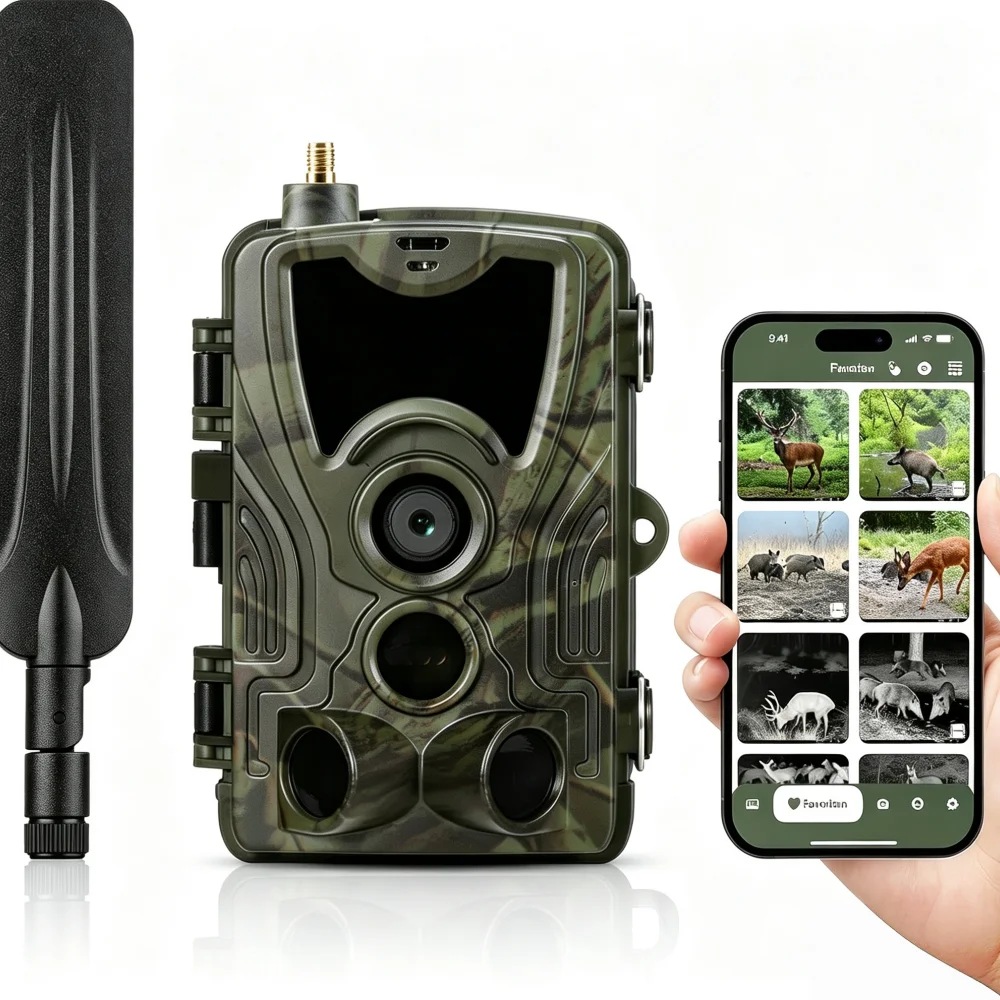 Free APP Cloud Service 4G Trail Camera 4K Live Broadcast Wildlife Hunting Surveillance Cellular Wireless Cameras HC801PRO 120MP