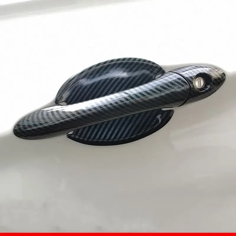 Funduoo For Hyundai Sonata / I45  2011-2015 Carbon Fiber Chrome Car Door Handle Cover Trim Sticker Styling Accessories