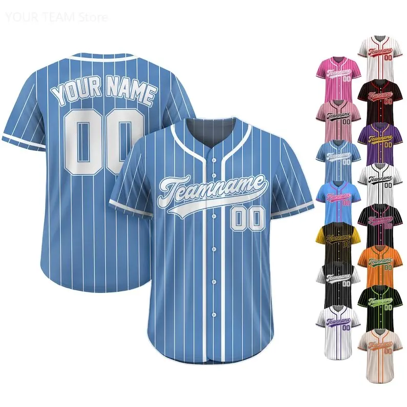 

Custom Team Name Number Baseball Jersey Pinstripe, Personalized Baseball Jersey for Men Women ,Pinstripe Jersey