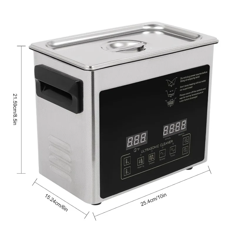 เครื่องทําความสะอาดเครื่องประดับอัลตราโซนิกดิจิตอล, เครื่องทําความสะอาดเครื่องประดับมืออาชีพพร้อมหน้าจอ LED, อุณหภูมิและเวลาที่ปรับได้, 3 โหมด