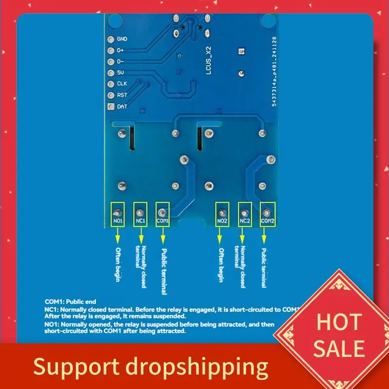 

B44C LCUS-2 Тип 2-стороннего USB-реле Модуль 2-стороннего USB-реле Компьютерный последовательный порт Реле управления USB