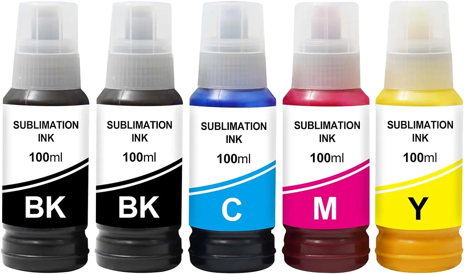 Compatible Sublimation Ink Refill Replacements for Epson EcoTank ET2720 ET2750 ET-4800 ET-2803 ET-3850 ET-4760 Printer 5 Bottles