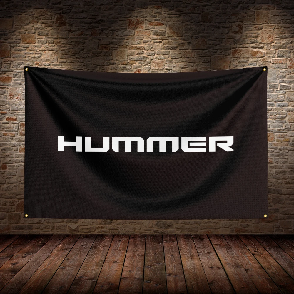 3X5 Ft H-Hummers Racevlag Polyester Bedrukte Autovlaggen Voor Kamergarage Decor