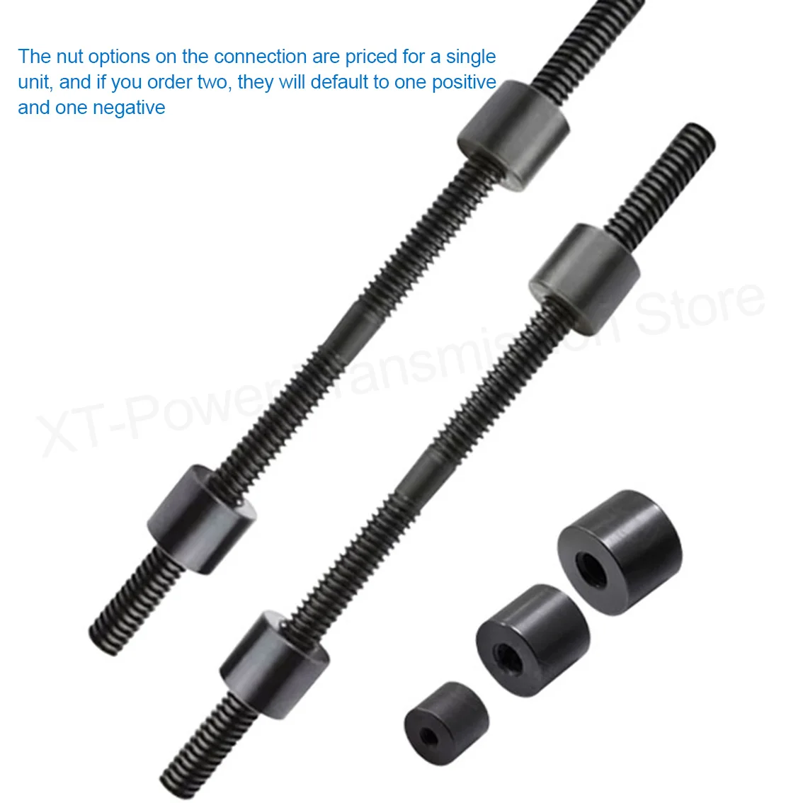 1Pcs 45# Steel T10 T12 T14 T16-T40 Left/right Threaded Screw Shaft