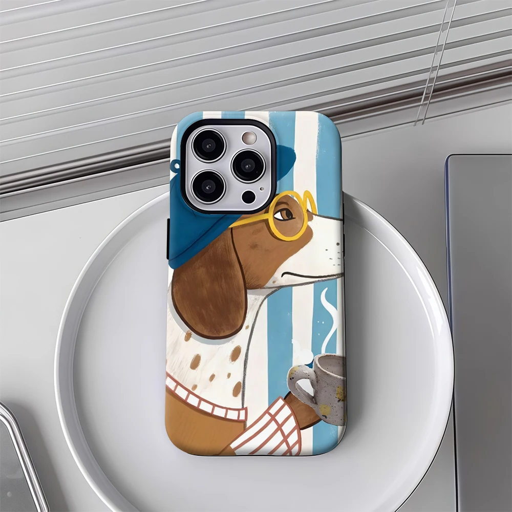 Чехол для телефона Coffee Pup IPhone17 Must-Haves для IPhone 17, 16, 15, 14, 13, 12, 36 Pro Max Plus, двухслойная задняя крышка