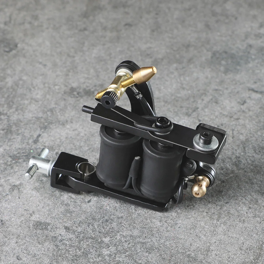 لفائف آلة الوشم الأسود عالية الأداء منخفضة الضوضاء تصميم مريح للفنانين مجموعة دوارة آلة وصمة العار أدوات الوشم