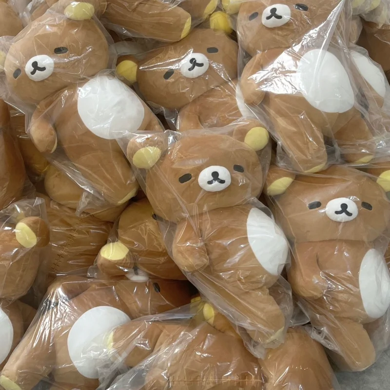 Bonito rilakkuma pelúcia acompanhar sono boneca animal urso brinquedos criativo dos desenhos animados travesseiro de dormir decoração do quarto aniversário presente colecionável