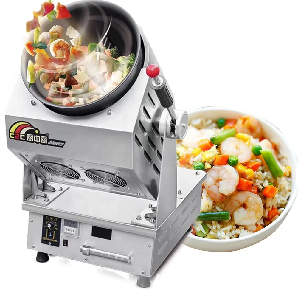 

Stir Fry Machine Automatic Stir Fryer Coffee Bean Frying Auto Wok Cook Machine Robot Rotate Fried Rice Cooker for Restaurant