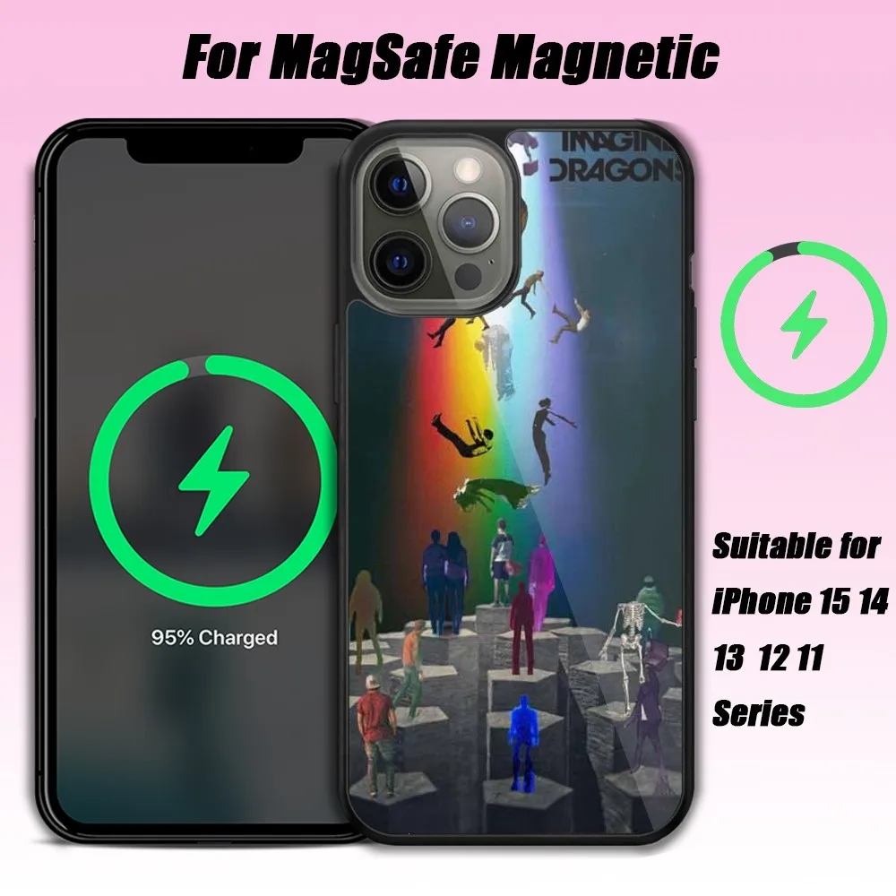 Imagine Dragons Hot Band Phone Case For iPhone 15 14 13 12 11 Pro Max Plus Phone Magnetic for Macsafe Cases Cover