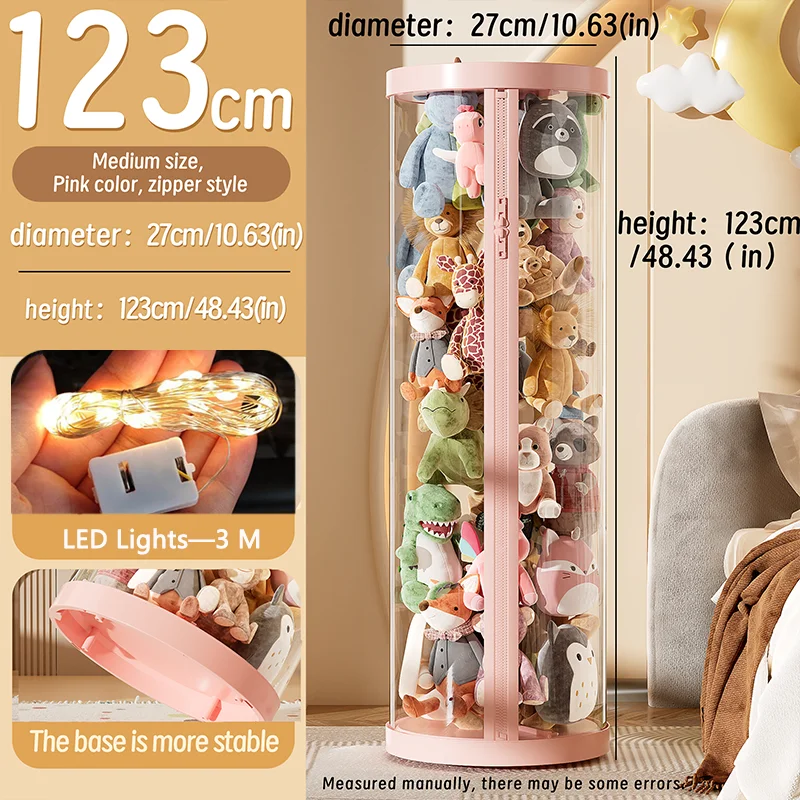 Transparante pop opbergdoos knuffel organisatie speelgoed opbergbuis DIY rits bakken kind kerstcadeau kinderspeelgoed organisator
