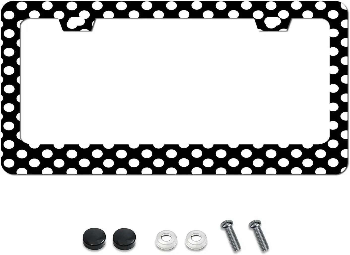 

Polka Dot License Plate Frame Stainless Steel License Plate Frames for Car Decorative Parts Rustproof Cover for Standard Us Canada License Plate Holder Unisex 12x6 Inch