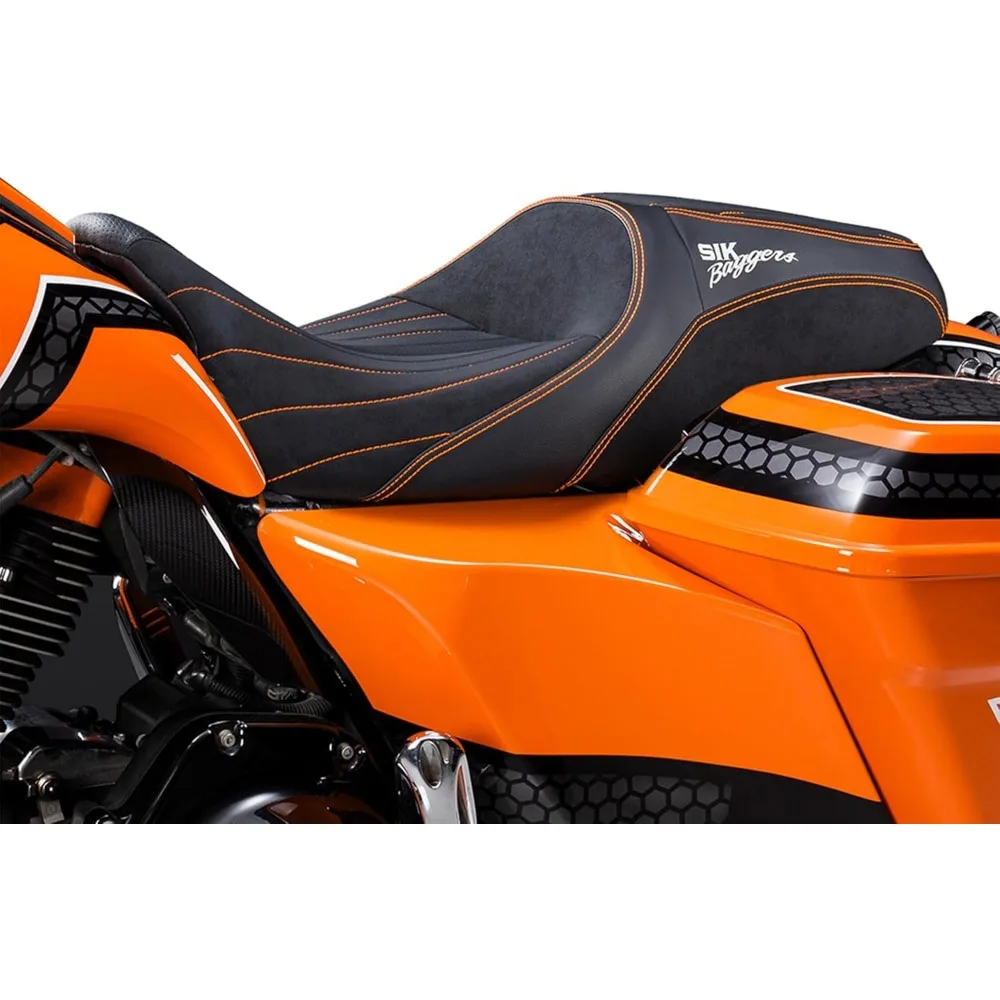 

Touring Seat "Sik Baggers" Custom Stitching Pillion Rider and Passenger Seat Fit for 2009-2023 Harley Touring Road Glide/Street