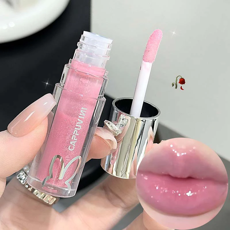 Cappuvini Shimmer Specchio Acqua Lucidalabbra Rossetto Rimpolpante Impermeabile Trucco Idratante Tinta per labbra Glitter Smalto per labbra a lunga durata