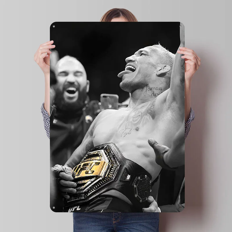 Charles Oliveira Poster Sports Vintage Wall Art Metal Sign Customized Tin Plaque for Man Cave Decor Room Decorations Coffee Bar