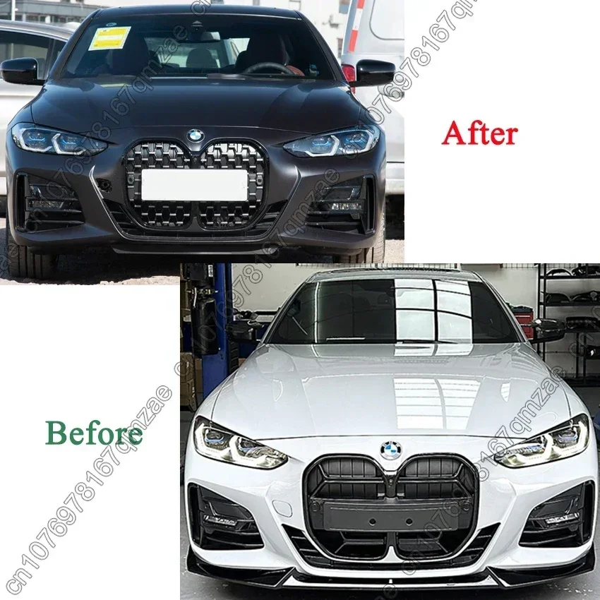 For BMW 4 Series G22 G23 430i M440i 2021-2024 CSL/Diamond Style Black Car Front Grill Bumper Racing Grill Replacement Part