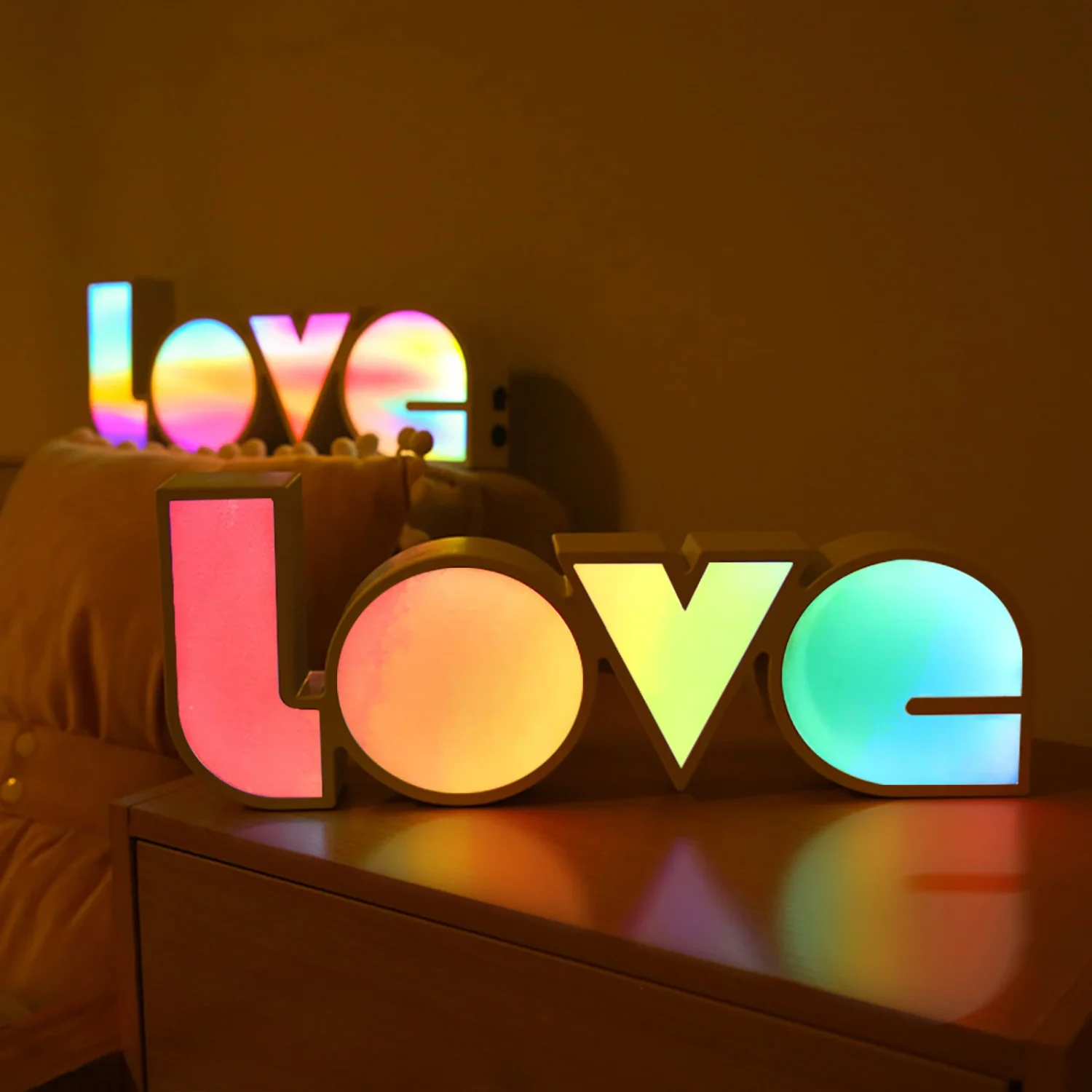 LED Neon Lights Love Letters Lamp, Battery USB Powered Night Light   Decorative Wedding Valentine Birthday Gift
