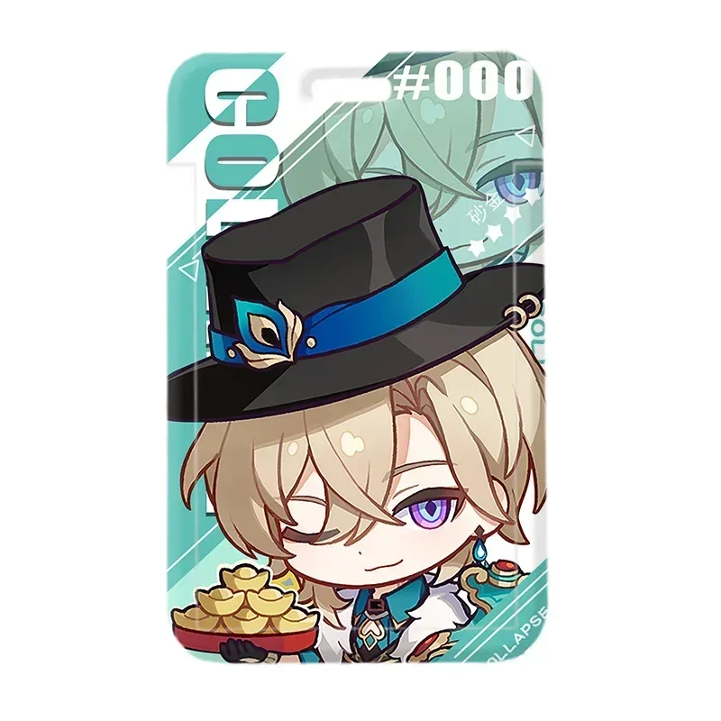 Honkai:스타 레일 Aventurine Black Swan 개폐식 작업 카드 홀더 슬리브 ID 태그 이름 배지 패스 카드 커버 보호 슬리브