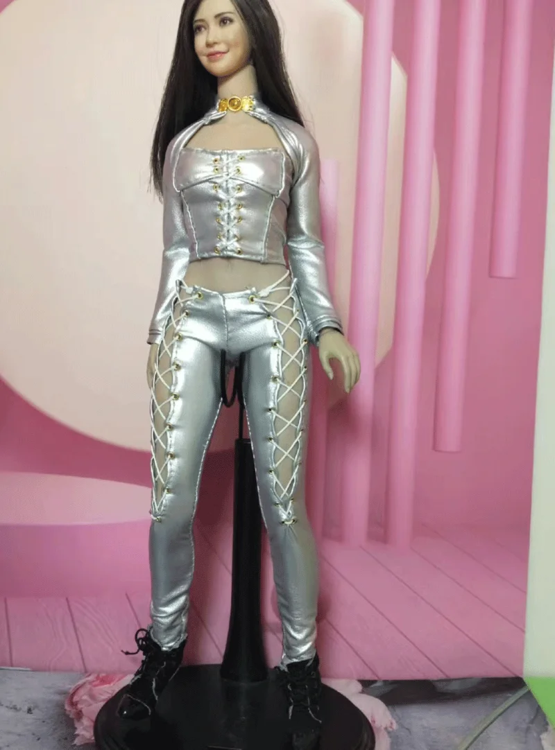 

Soldier 1/6 scale silver tights suit for 12" Female Figure Doll