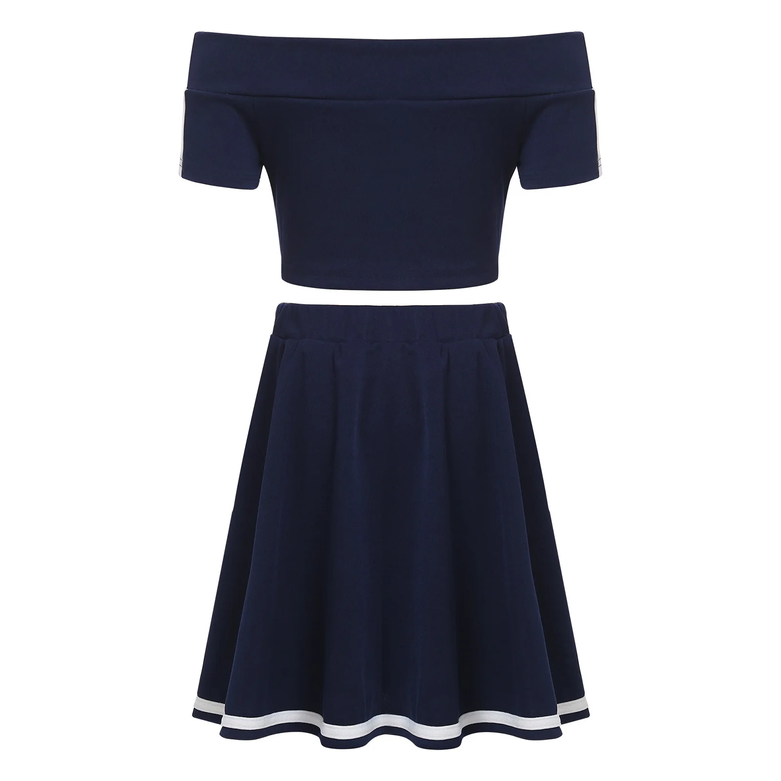 ملابس تنس جولف للأطفال البنات بدون أكتاف، ملابس رياضية قصيرة الأكمام مع تنورة للتمرين واليوجا والارتداء اليومي غير الرسمي
