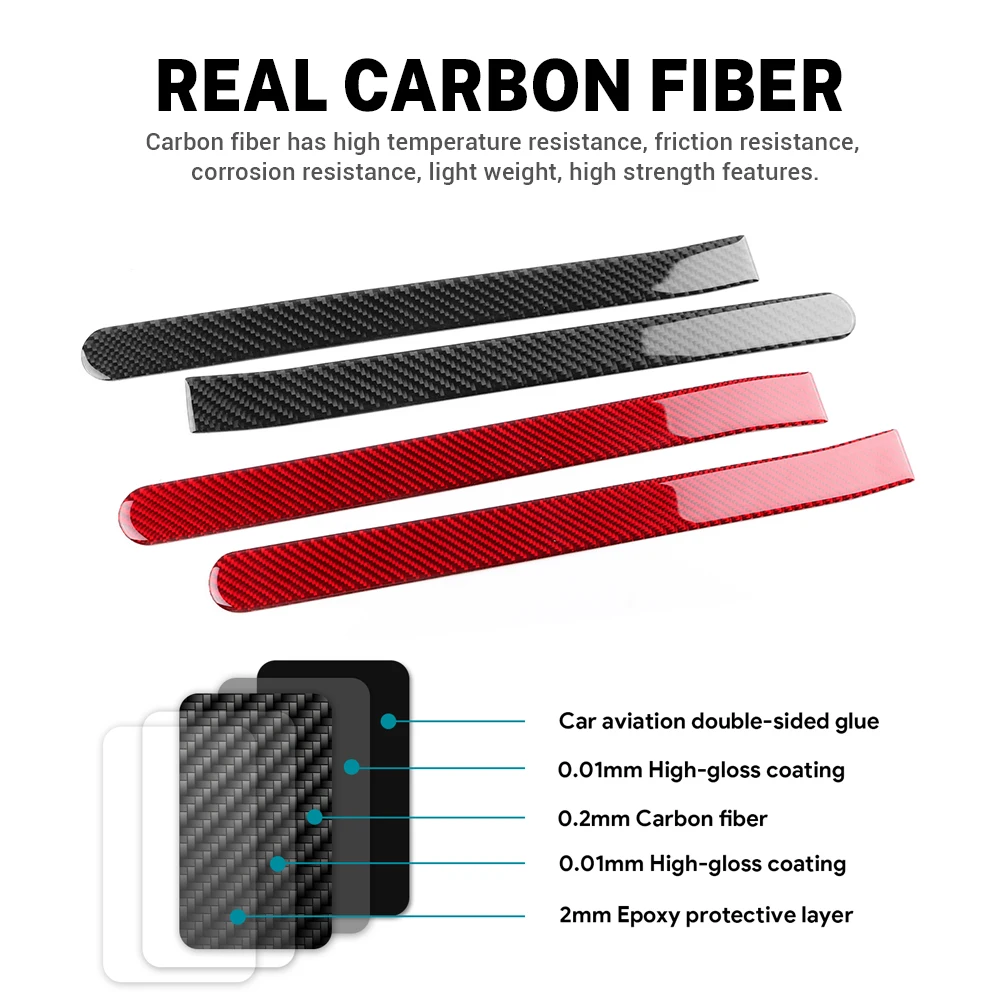 Real Soft Carbon Fiber Sticker For Kia Stinger CK 2019 2020 2021 2022 2023 LHD RHD Car Rear Brake Light Strip Trim Accessories view 5