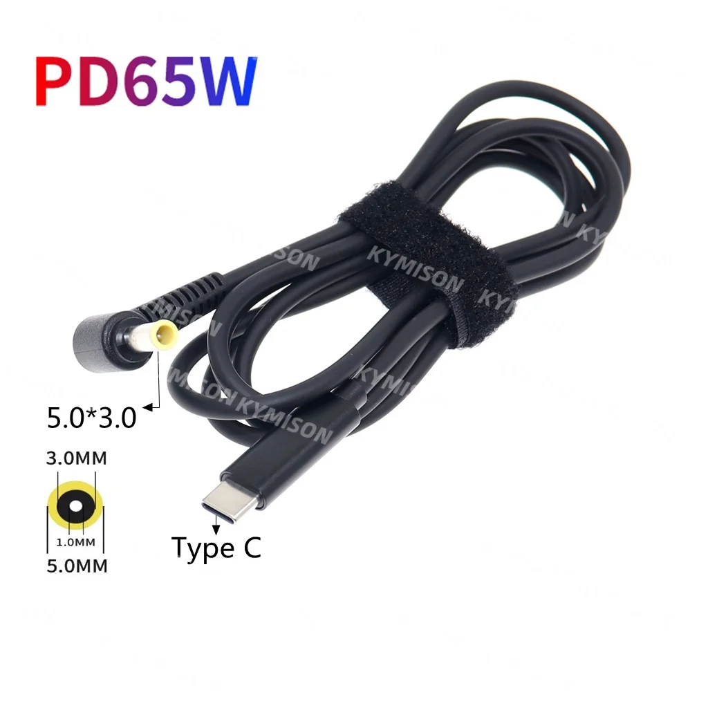 USB Type C PD to DC Charging Cable for Samsung 19V 3.16A Laptop Charge Adapter Cord 5.0x3.0mm to USB-C Power Supply Cable