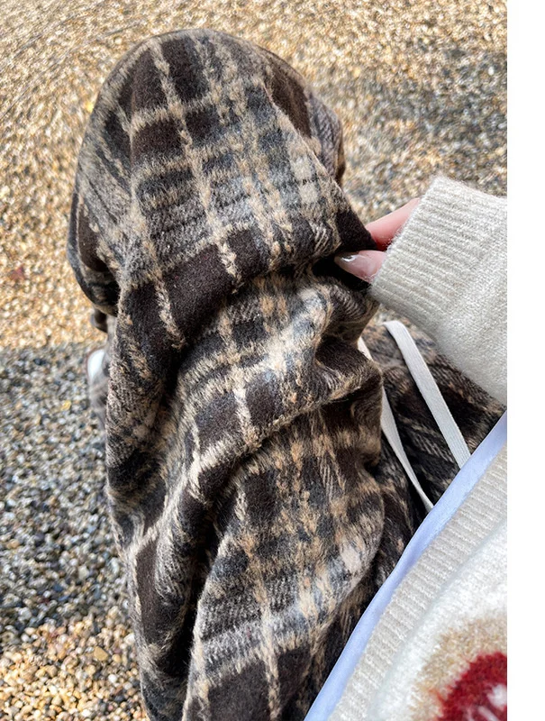 

Широкие брюки, бархатные женские зимние V-образные брюки для бодибилдинга, уличные городские современные теплые спортивные штаны с плюшевой подкладкой, функциональные ретро