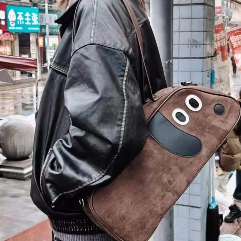 Retro Morandi Brown Underarm Bag Women Convertible Commuter Travel Cute Handbag Ladies Large Capacity Crossbody Shoulder Bag