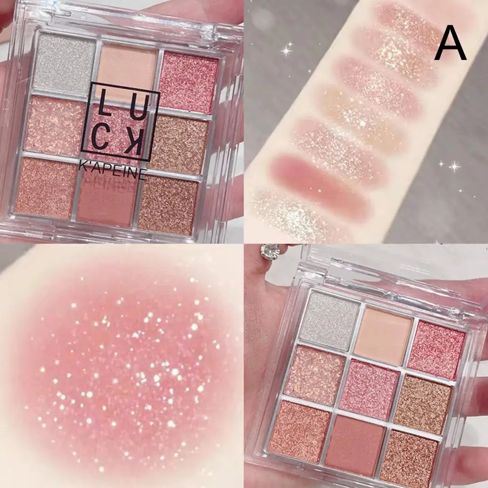 9 Colors Eyeshadow Palette Diamond Pearlescent Matte Contour Makeup Eye Shadow Cosmetic Eyes Shimmer Eye Charming S0Q9