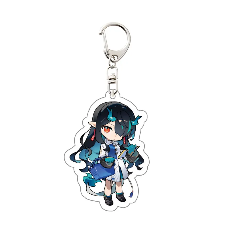 حار لعبة معرض تابوت غد الشكل حامل حلقة رئيسية سلاسل المفاتيح Amiya Zuo Le Lin Chongyue Ling Shu Nian الغسق الاكريليك الهدايا أنيمي