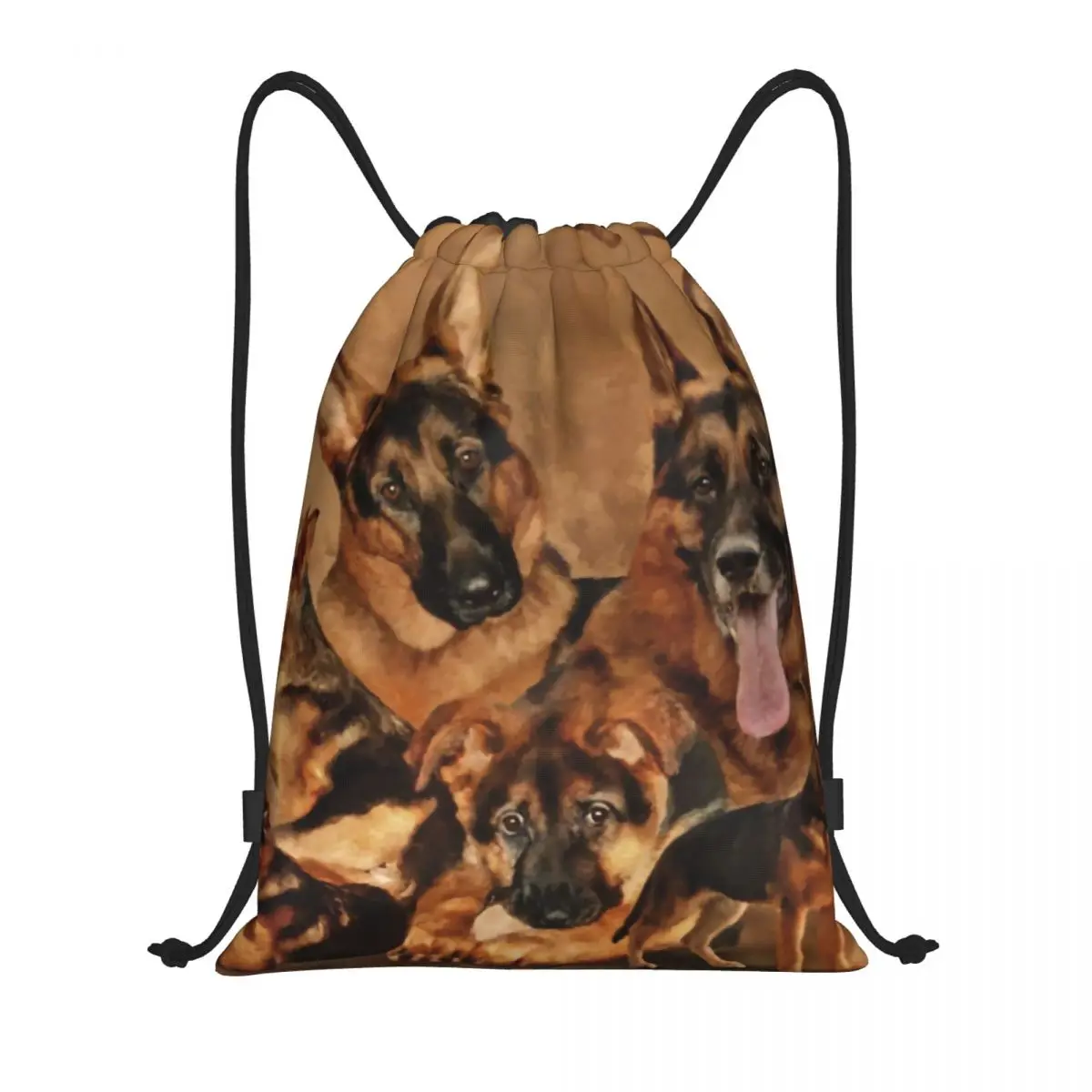 

Custom German Shepherd Dog Drawstring Bag Women Men Lightweight Alsatians Sports Gym Storage Backpack