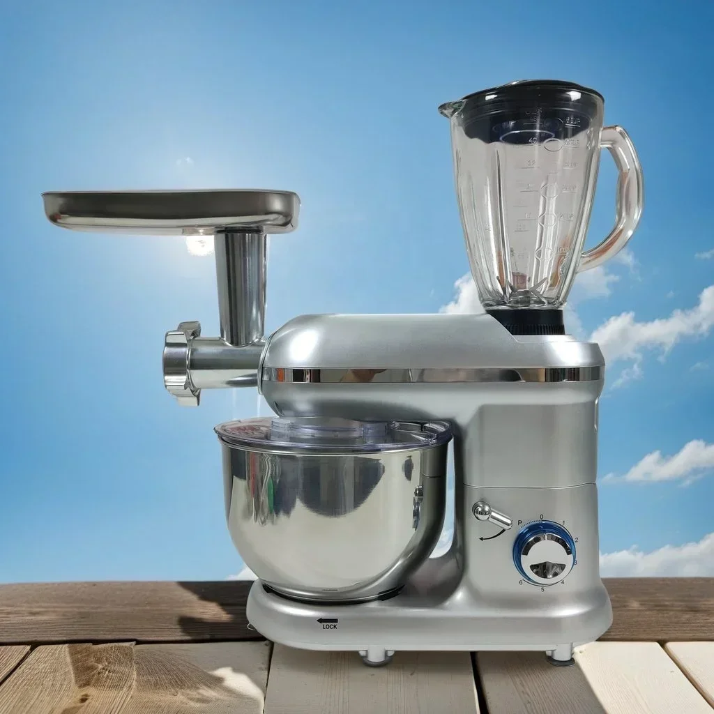 3 In 1 Multifunctional Commercial Electric Stand Mixer, Bakery Dough Kneader + Meat Grinder + Blender