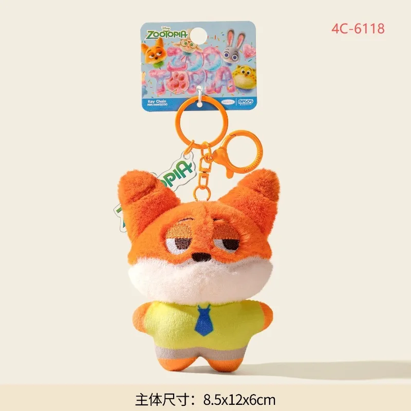 Disney zootopia plush keychain doll rabbit Judy Leopard police officer Nick doll couple small ornaments birthday gift.