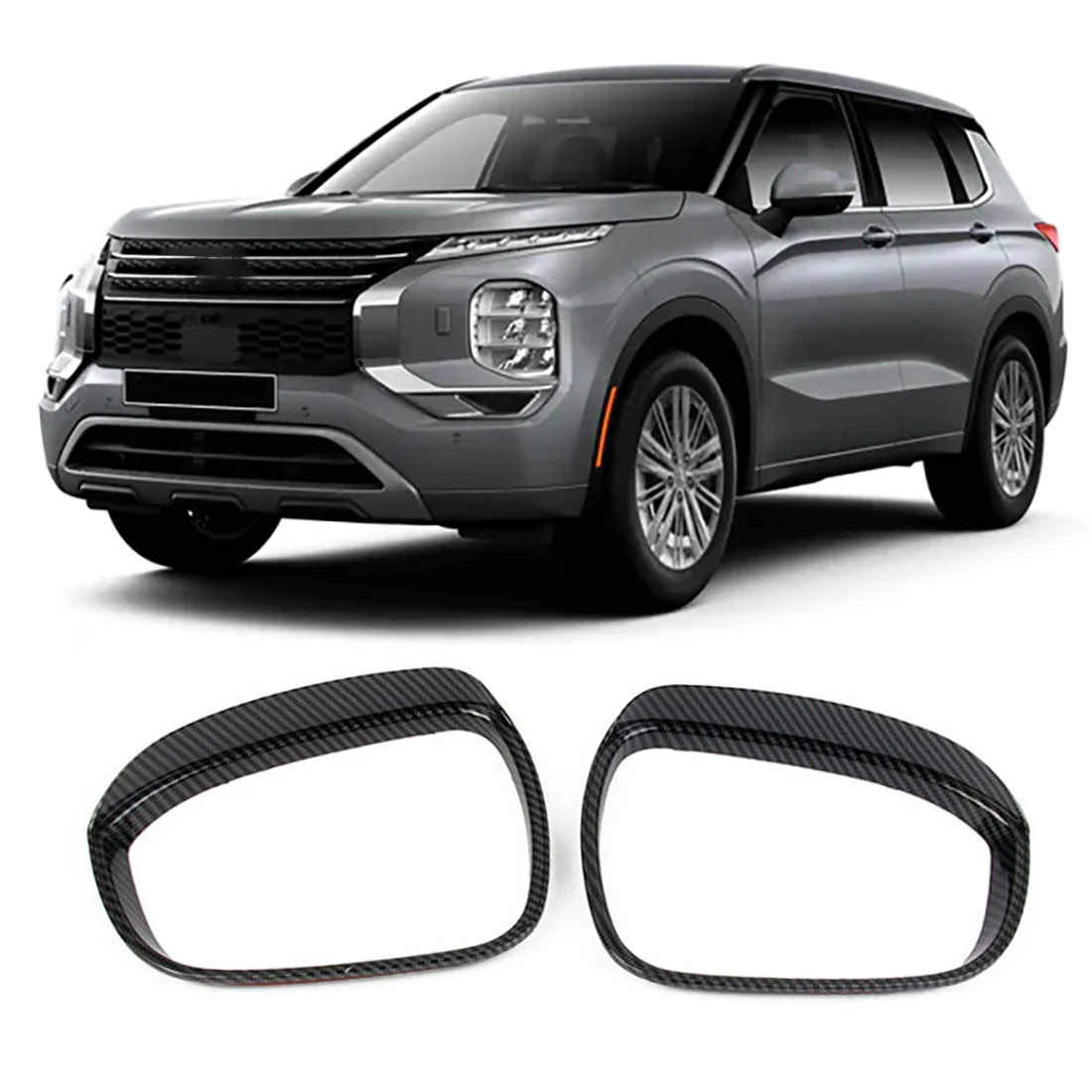 Cubierta de espejo retrovisor para coche Mitsubishi Outlander 2022, cubierta de cejas para lluvia, escudo embellecedor