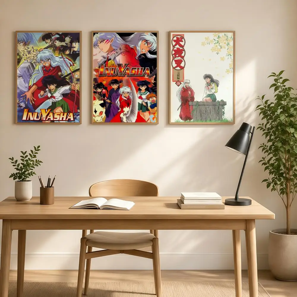 Retro Anime I-Inuyasha Poster Poster Print Painting Wall Art Living Room Office Decoration Frameless