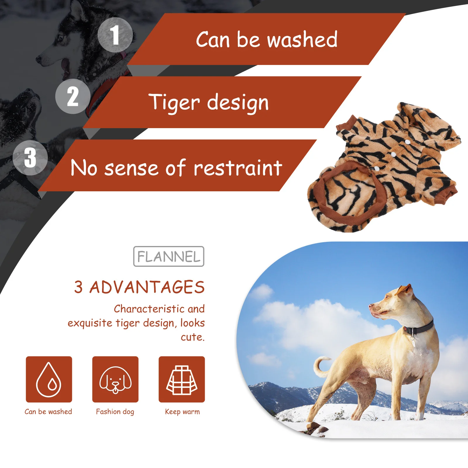 

Dog Tiger Costume Puppy Hoodies Autumn Winter Dress Size L Durable Pet Clothes for Outdoor Activities Photo Taking