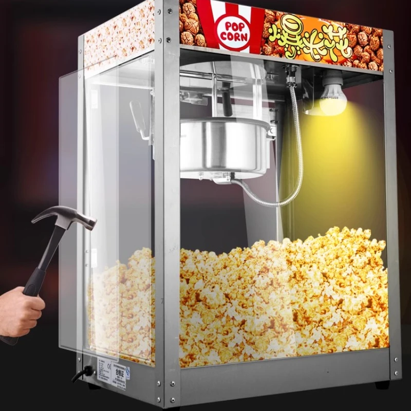 Popcorn Maker Machine 220V Commercial Stainless Steel Tempered Glass/acrylic Plate Electric/Gas Optional аппарат для попкорна